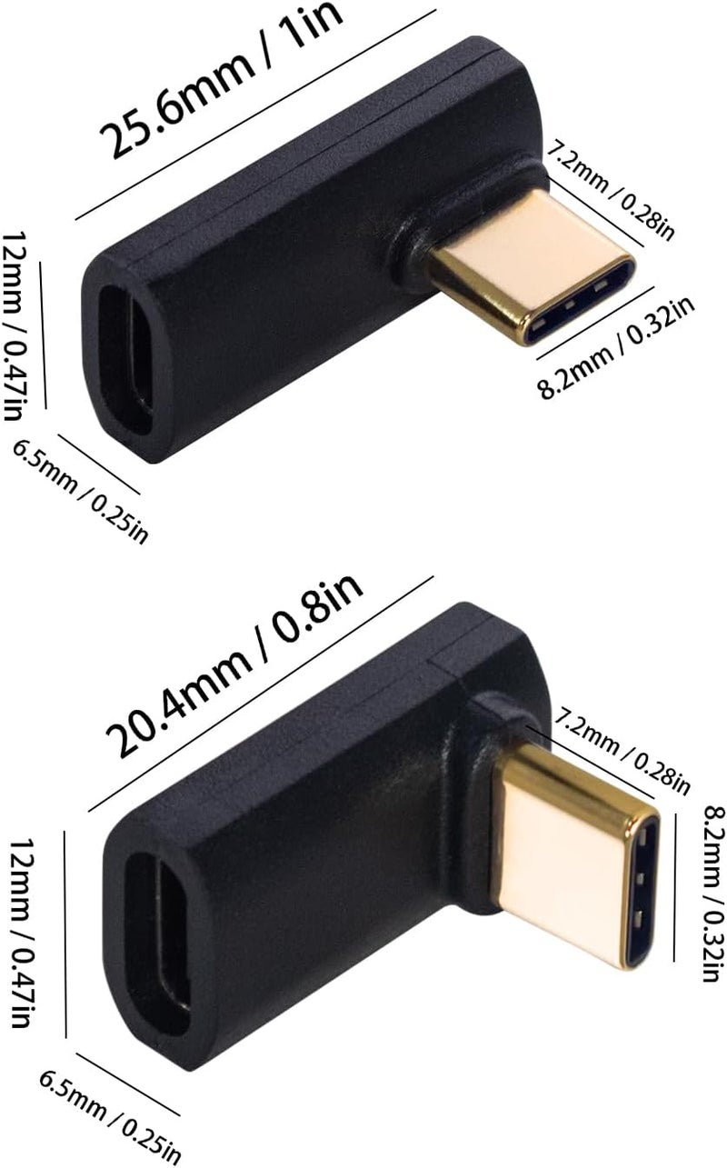 Duttek 90 Degree USB C Adapter, USB C Female to Female Adapter 240W PD, 40Gbps,8K@60Hz Support Thunderbolt 4 Cable for Steam Deck, Laptop, MacBook, iPhone 4 Pack - Image 2